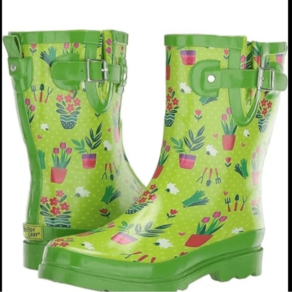 Western Chief Women's Mid-Height Waterproof Rain Boots, Garden Days Size 9 NWT - Picture 6 of 7